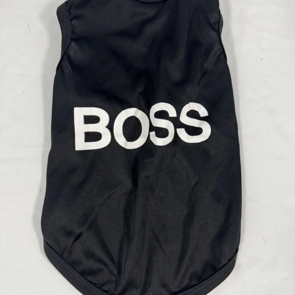 BOSS Black Dog Tank Top Size M Funny Pet Shirt Small Medium Breed